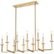 Gaultier 10 Light 44.75 inch Mondern Gold Linear Chandelier Ceiling Light in Modern Gold