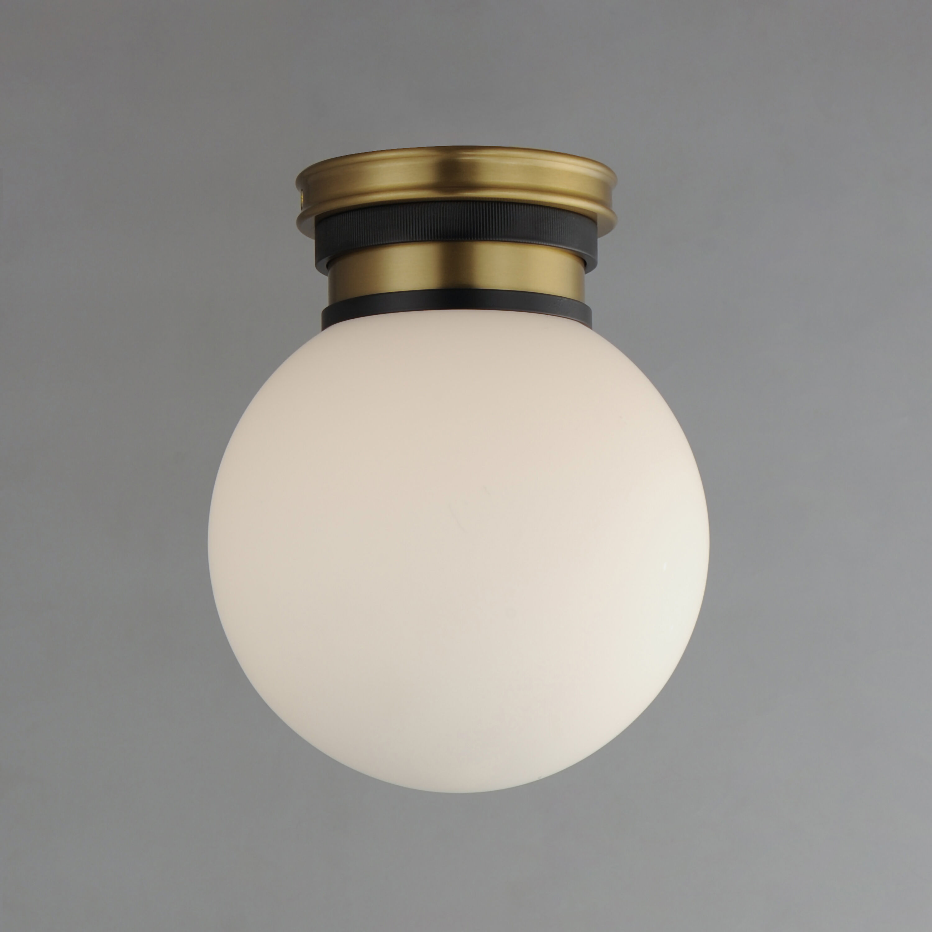 San Simeon LED 7.75 inch Black and Natural Aged Brass Semi-Flush Mount Ceiling Light