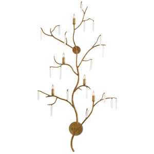 Forest Light 5 Light 30 inch Washed Lucerne Gold/Natural Wall Sconce Wall Light, Aviva Stanoff Collection