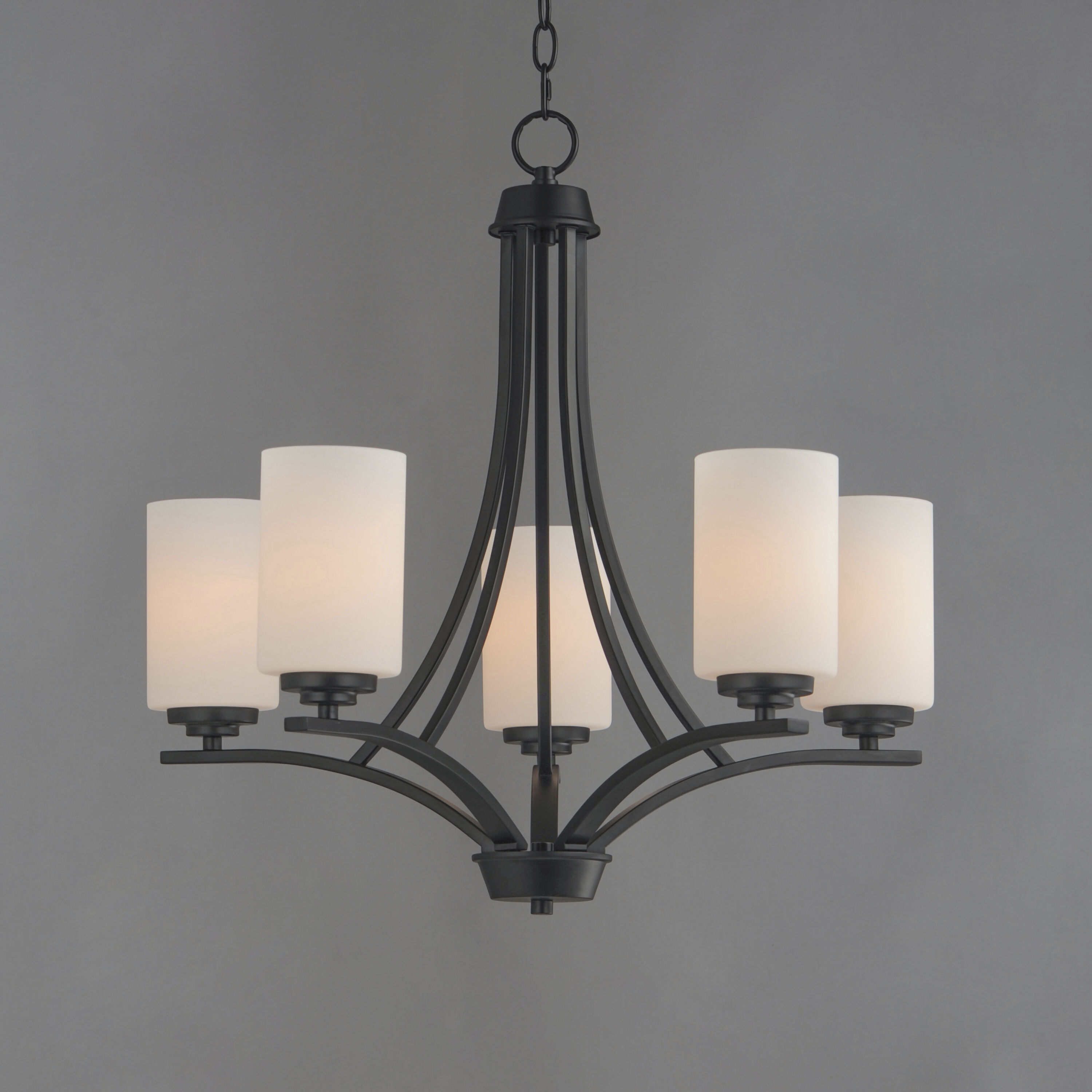 Deven 5 Light 24 inch Black Single-Tier Chandelier Ceiling Light