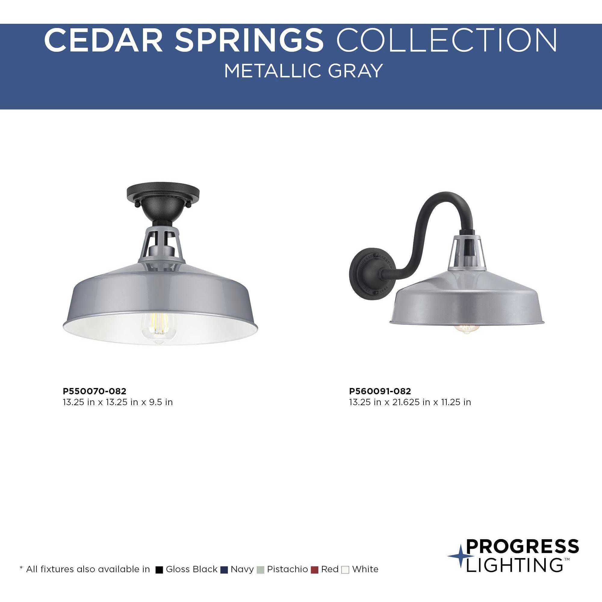 Cedar Springs 1 Light 11 inch Metallic Gray Outdoor Wall Lantern, Extra Large