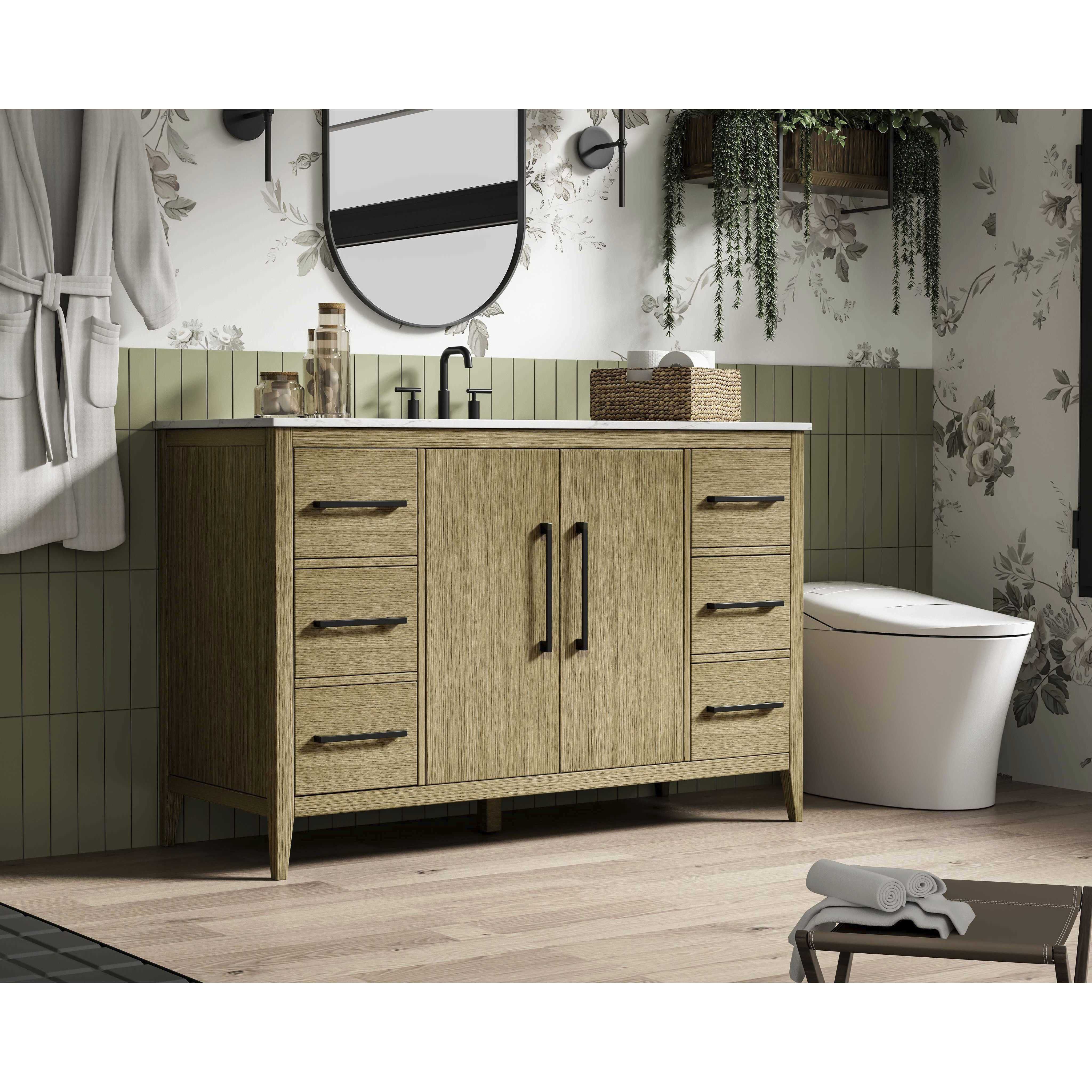 Millie 54 X 35 inch Honey Brown Bathroom Vanity Cabinet