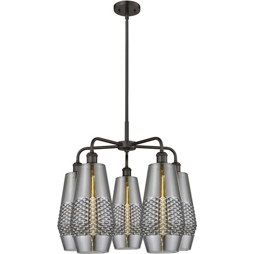 Windham 5 Light 25 inch Oil Rubbed Bronze Chandelier Ceiling Light in Smoked