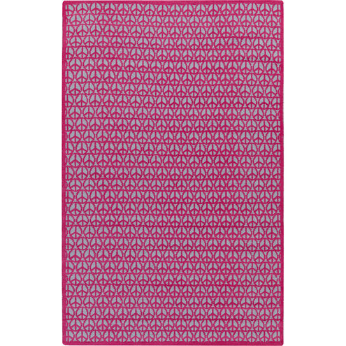 Peace 120 X 96 inch Bright Pink, Light Gray Rug