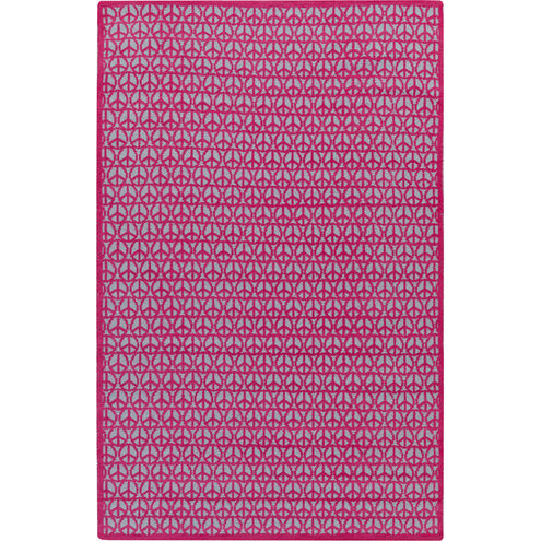 Peace 96 X 60 inch Bright Pink, Light Gray Rug
