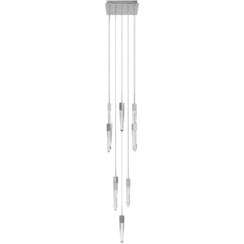Aspen LED 20 inch Polished Chrome Multi Port Pendant Ceiling Light in Bubbled