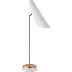 AERIN Franca 26 inch 12.00 watt Hand-Rubbed Antique Brass Single Pivoting Task Lamp Portable Light in White