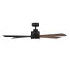 Modern 56 inch Matte Black with Black/Antique Oak Blades Ceiling Fan
