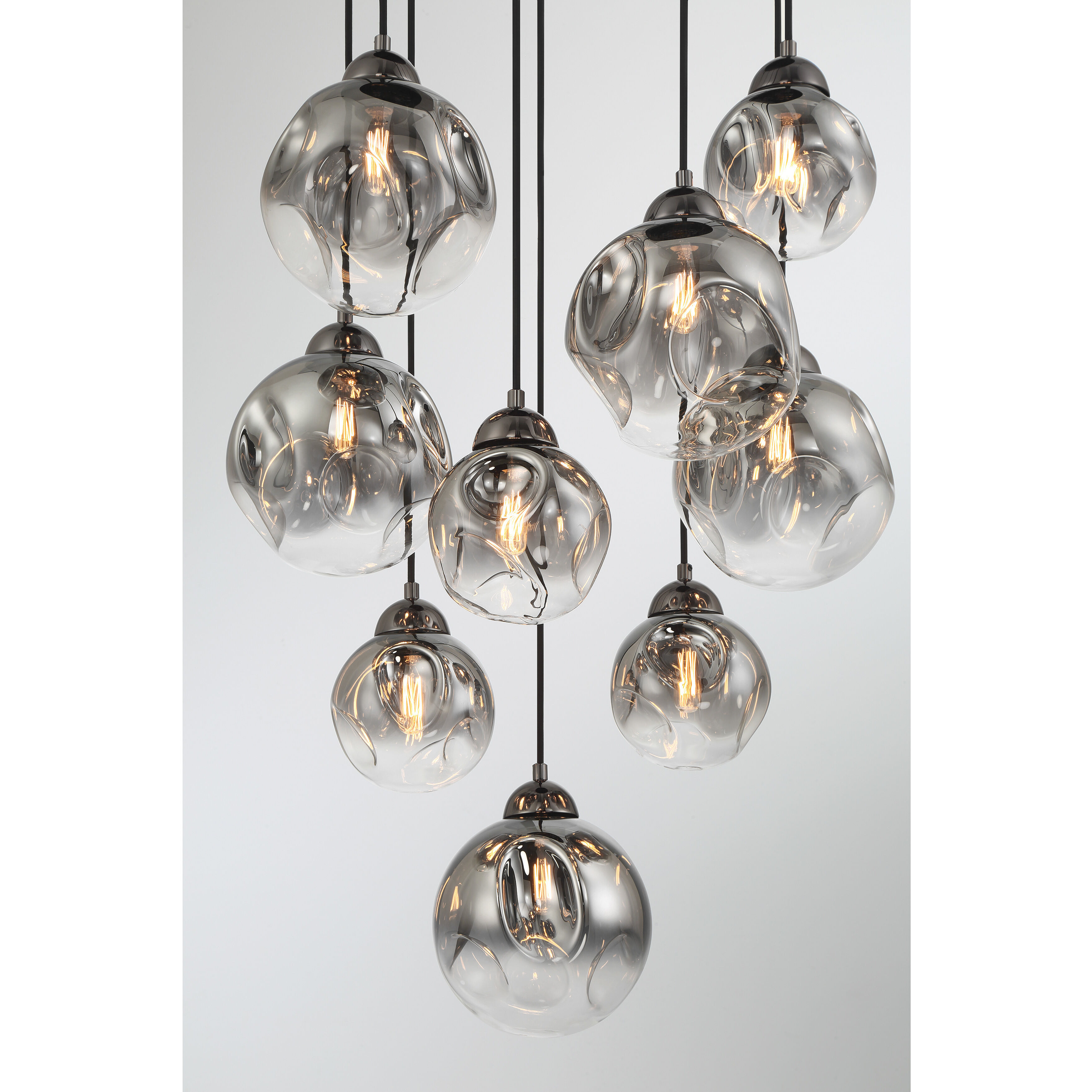 Neveh 9 Light 24 inch Gun Metal Pan Pendant Ceiling Light