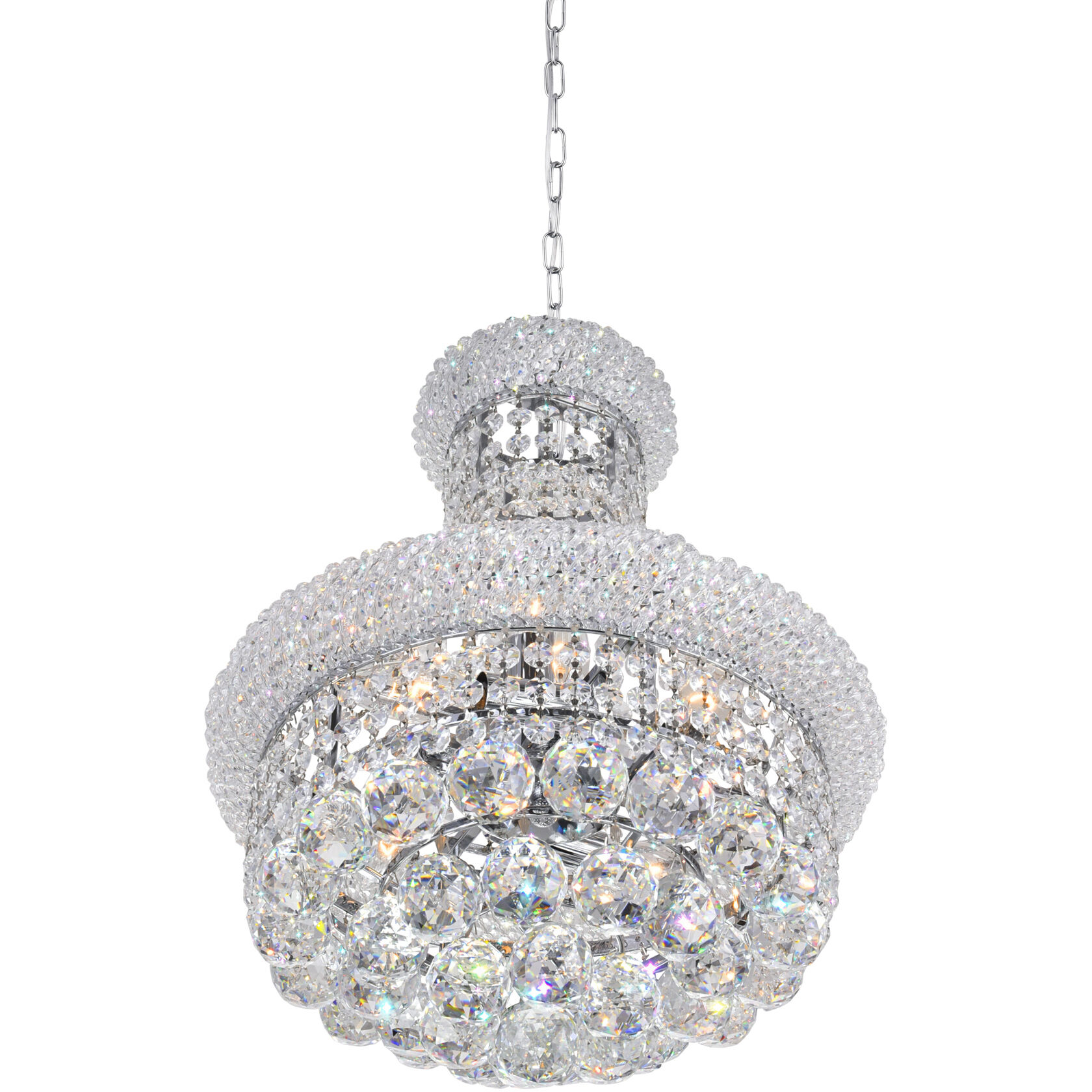 Empire 6 Light 14 inch Chrome Chandelier Ceiling Light
