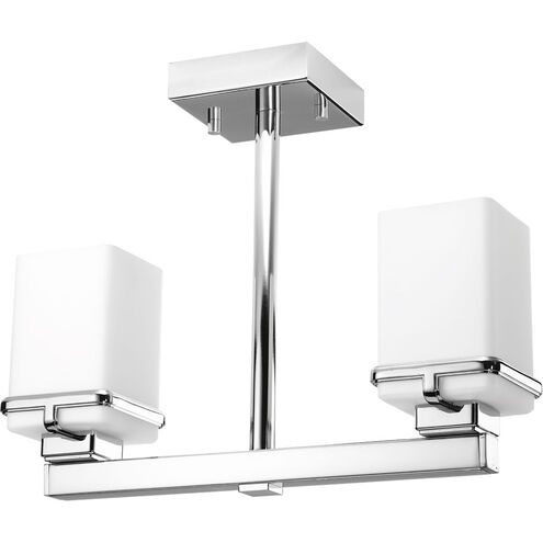 Metric 2 Light 16 inch Polished Chrome Flush Mount Ceiling Light, Design Series
