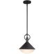 Abruzzo 1 Light 11.25 inch Black Down Pendant Ceiling Light