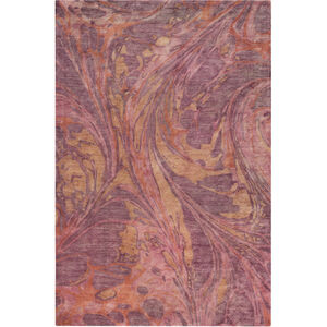 Pisces 90 X 60 inch Rose/Eggplant/Burnt Orange/Camel Rugs, Wool and Viscose