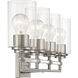 Binsly 4 Light 32 inch Brushed Nickel Vanity Wall Light