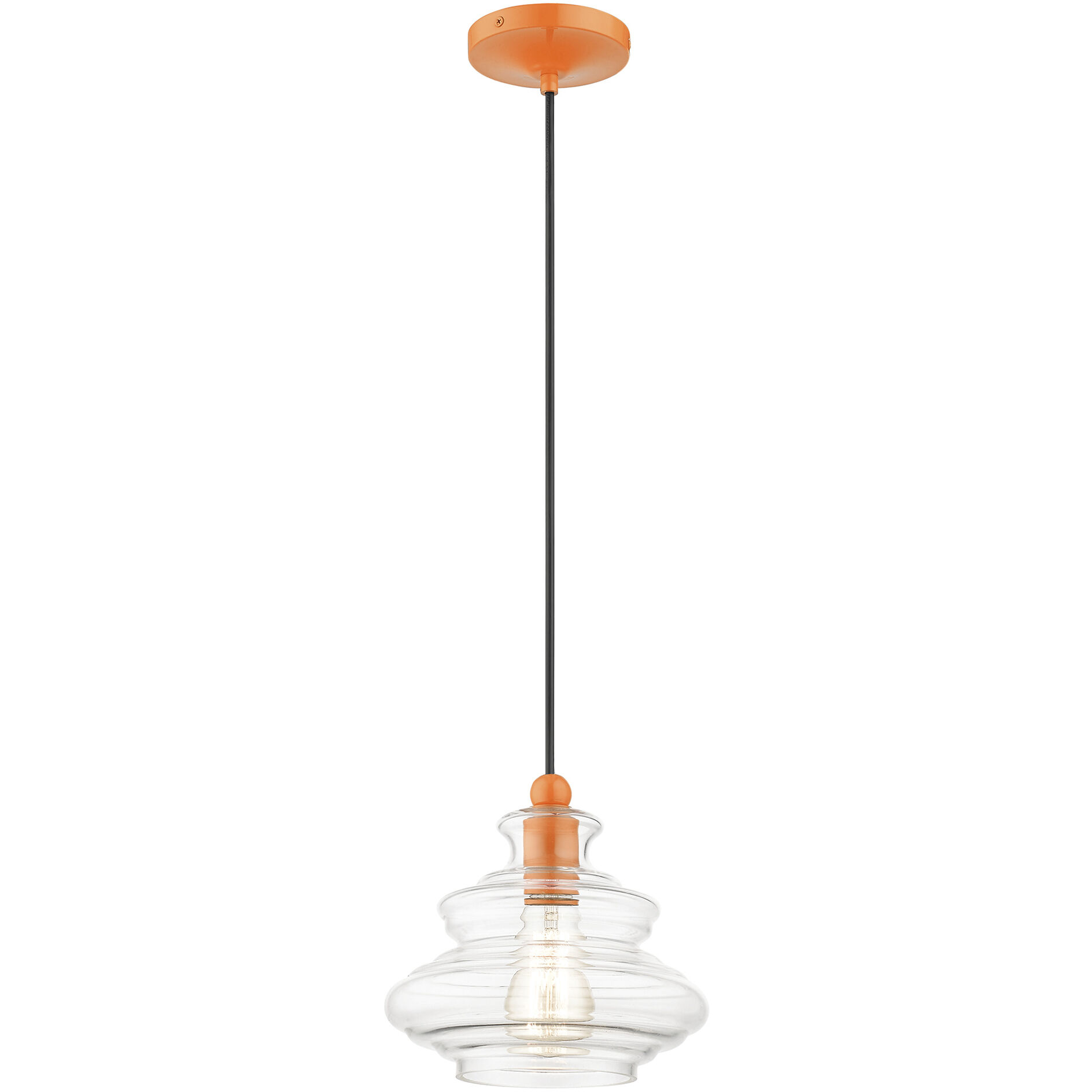 Everett 1 Light 9 inch Shiny Orange Pendant Ceiling Light