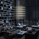 Constellation Cosmic Cube LED 30 inch Satin Nickel Chandelier Ceiling Light in 2700K, Clear Faceted Acrylic, 10 FT. Cord