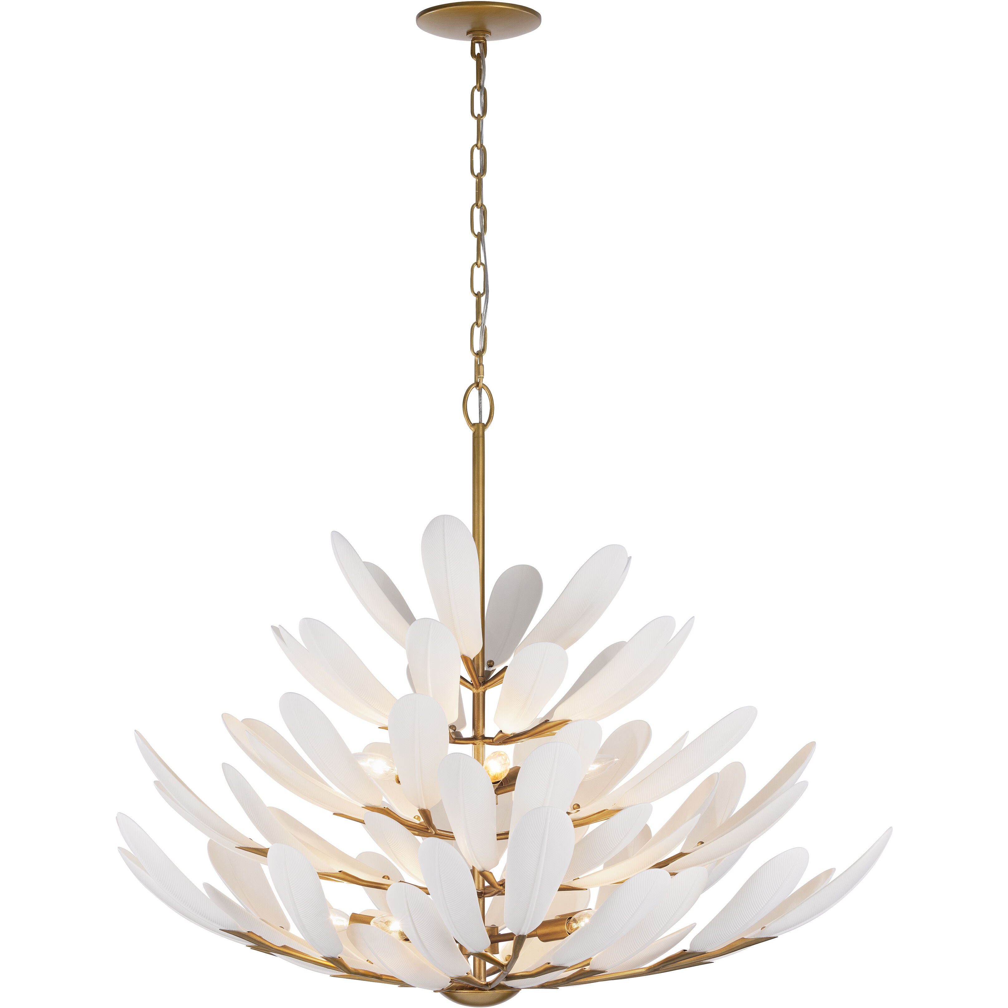 Vellinor 10 Light 42 inch Painted Legacy Brass Chandelier Ceiling Light