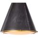 French Maid 1 Light 16 inch Blackened Brass and Natural Brass Chandelier Ceiling Light, Small