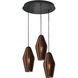 Mila 3 Light 18 inch Black Multi Pendant Ceiling Light