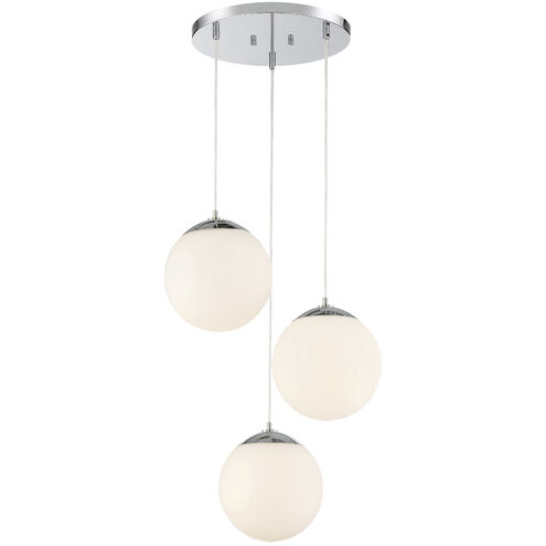 Kelvin 3 Light 17.75 inch Chrome Pendant Ceiling Light