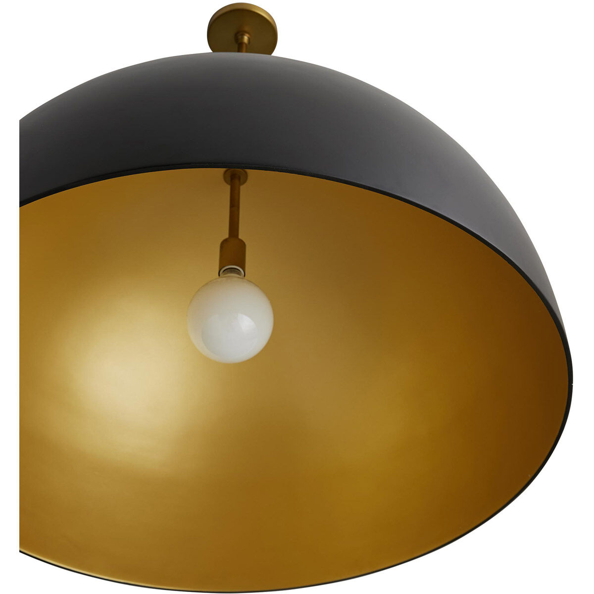 Pascal 1 Light 36 inch Black/Antique Brass Pendant Ceiling Light