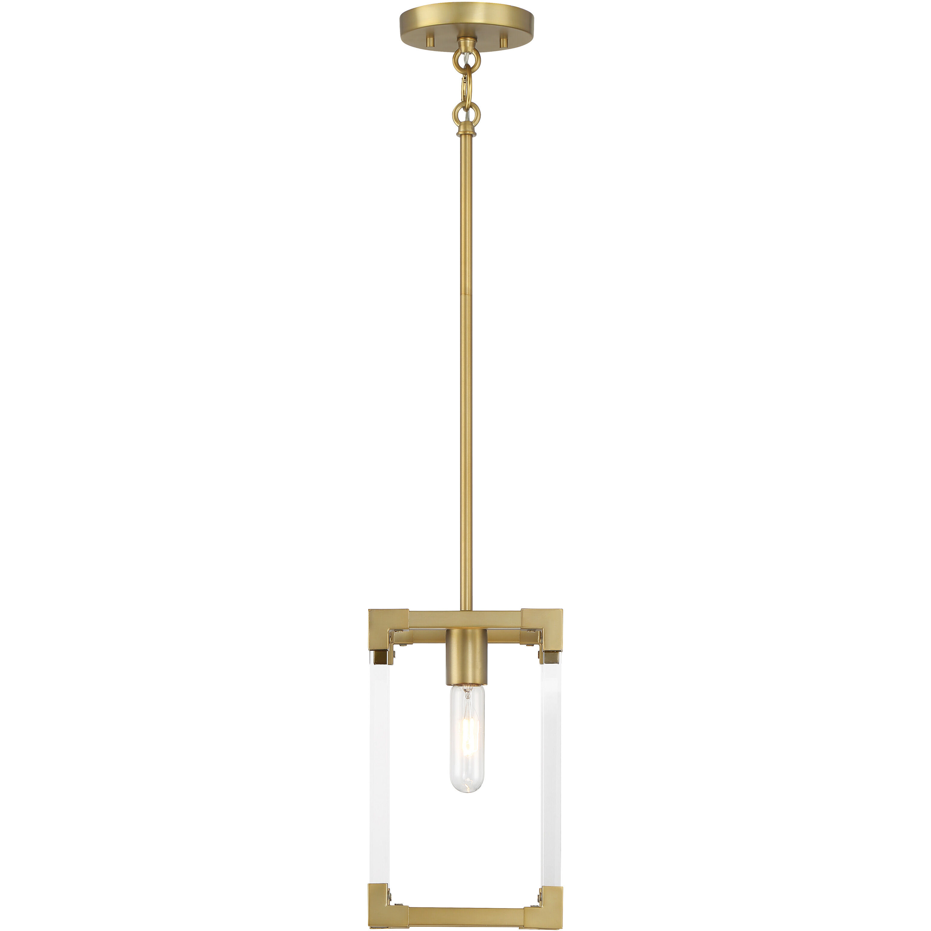 Vantage Oro District 1 Light 7 inch Soft Brass Mini Pendant Ceiling Light