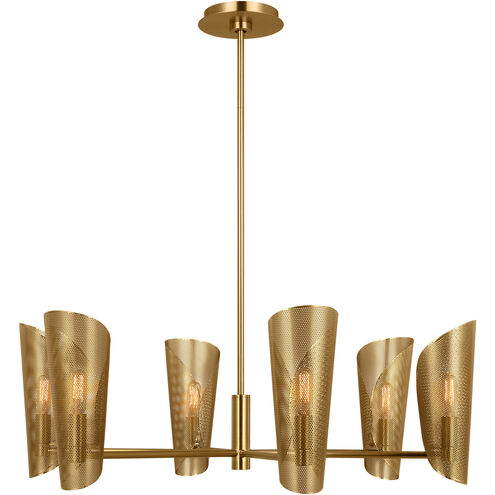 Christiane Lemieux Plivot 6 Light 32 inch Burnished Brass Chandelier Ceiling Light