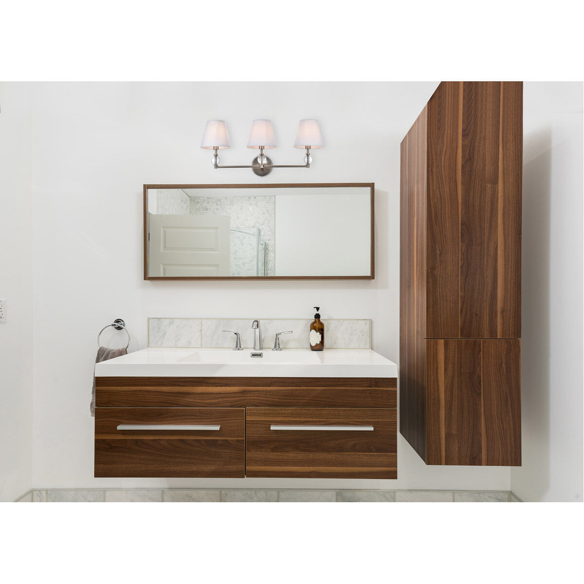 Bethany 3 Light 28 inch Stain Nickel Bath Sconce Wall Light