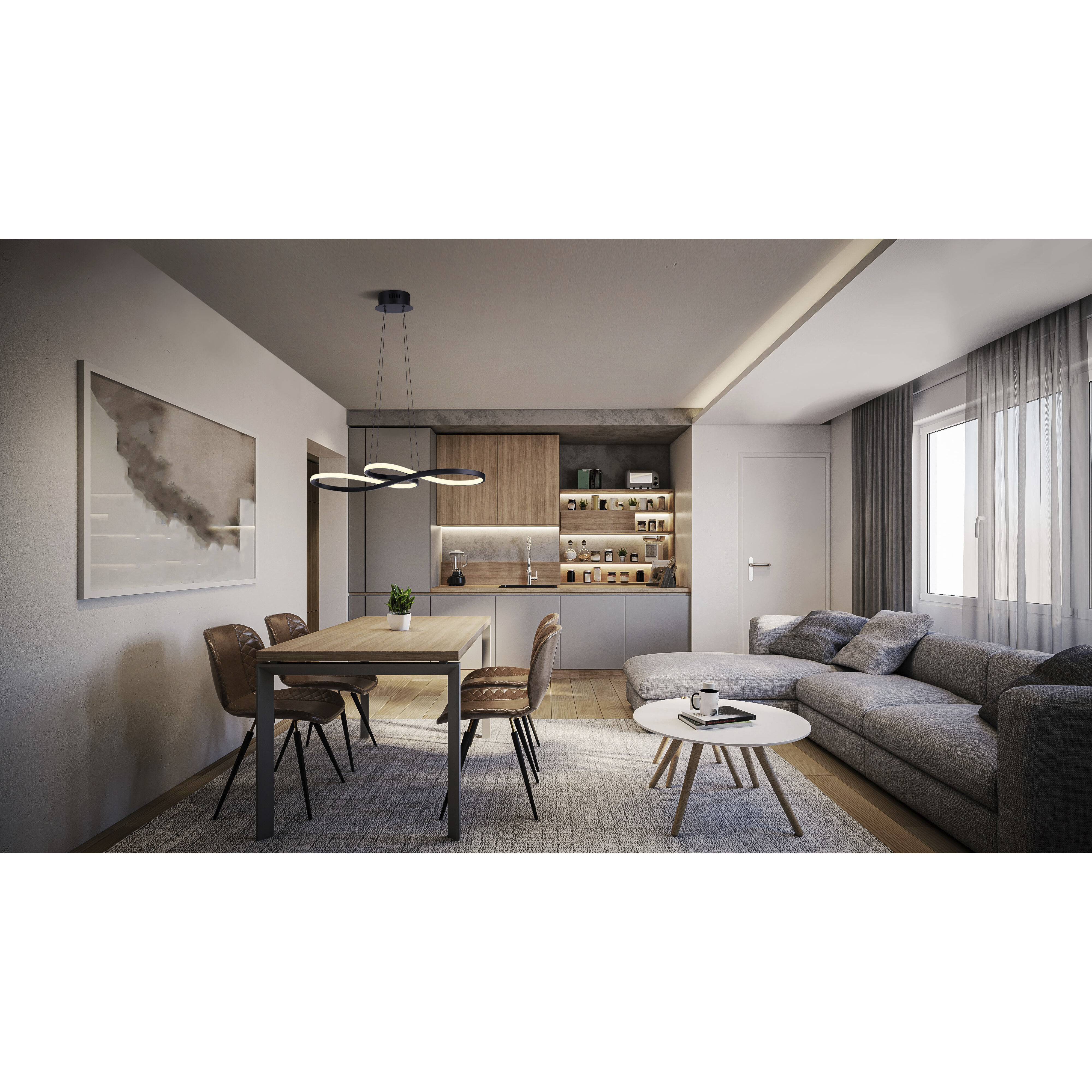 Ola LED 29 inch Black Chandelier Ceiling Light