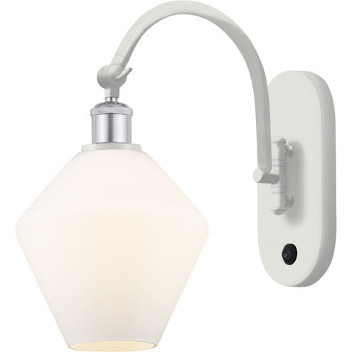 Ballston Cindyrella LED 8 inch White and Polished Chrome Sconce Wall Light in Matte White Glass