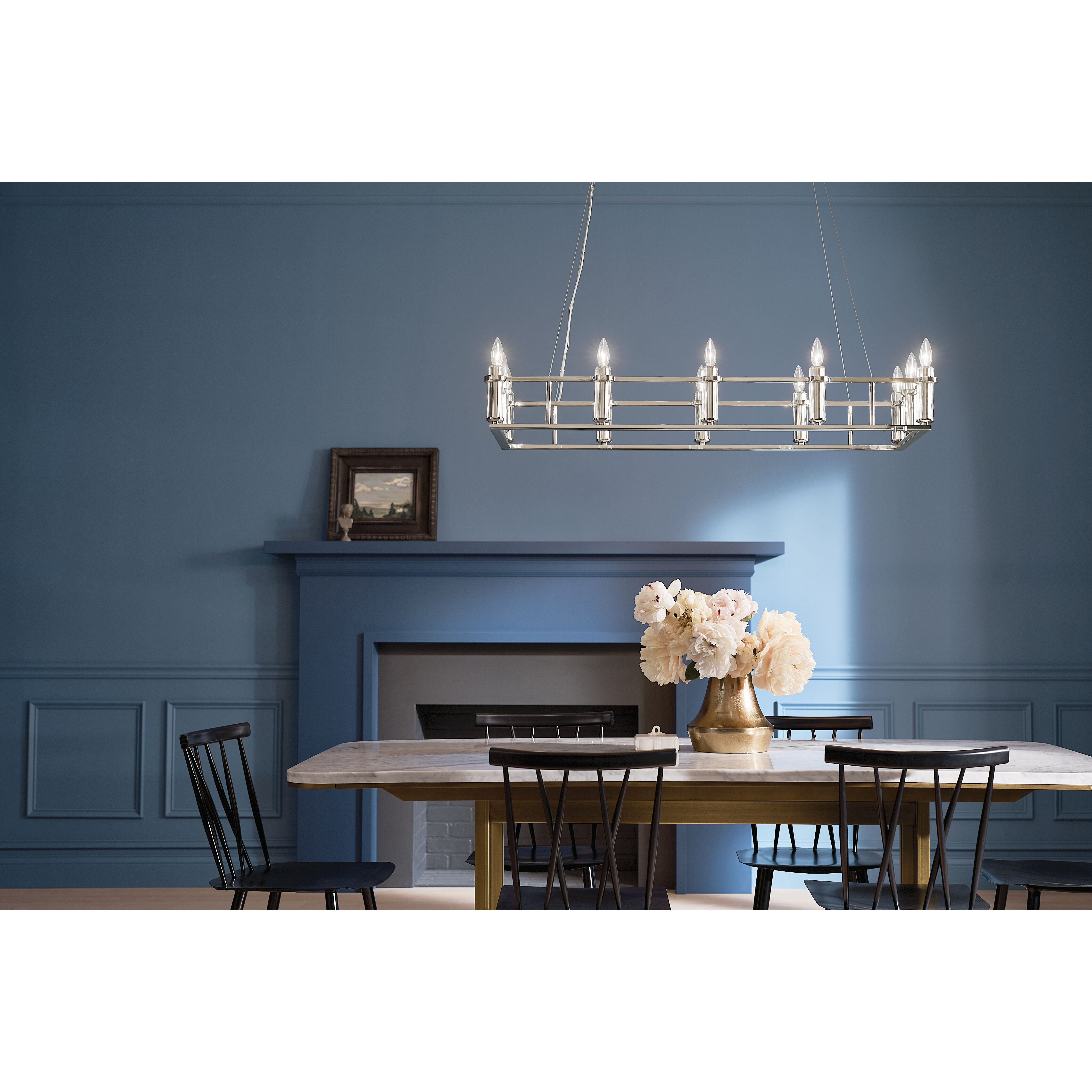 Rosalind 12 Light 17 inch Polished Nickel Chandelier Linear Ceiling Light