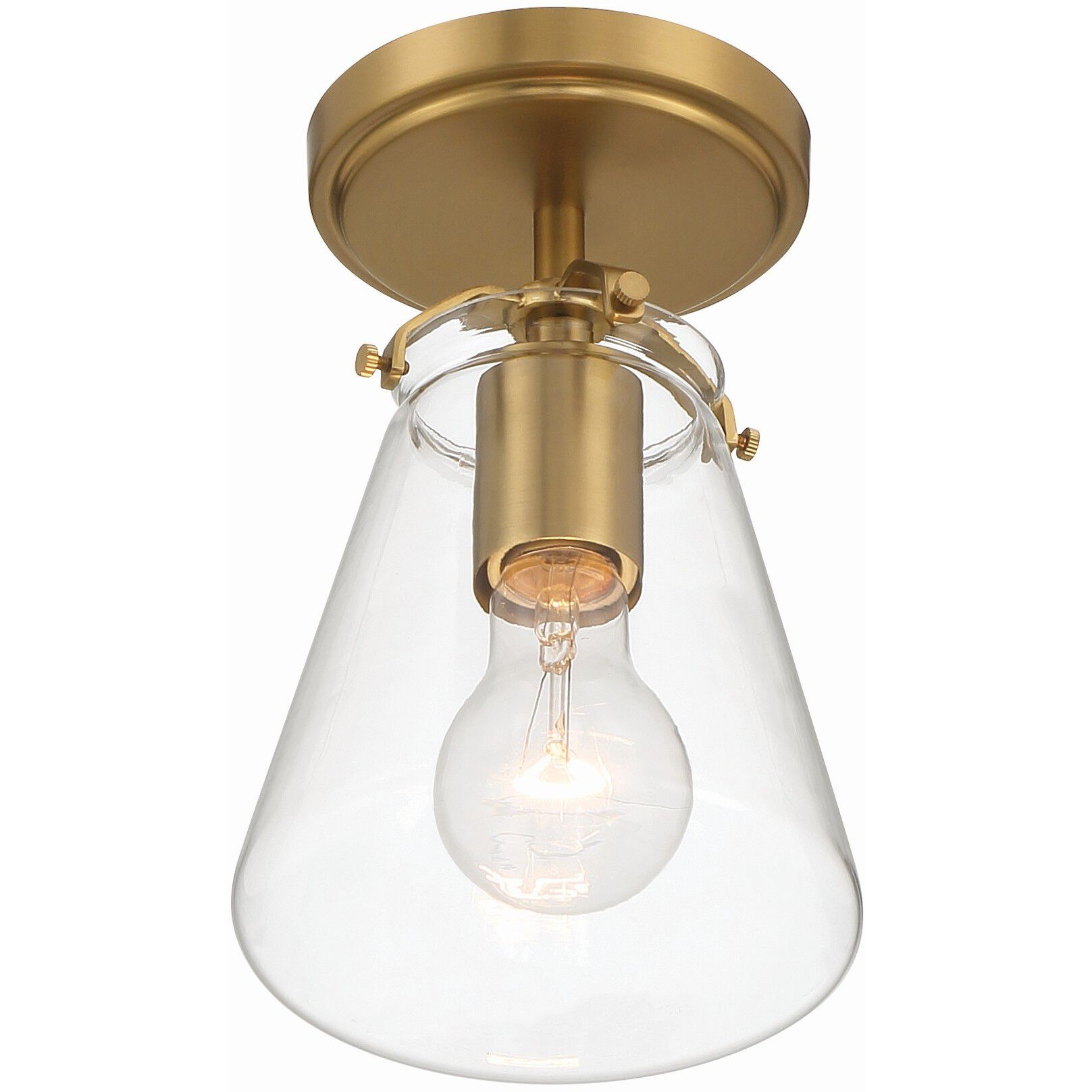Voss 1 Light 5.75 inch Luxe Gold Semi Flush Ceiling Light