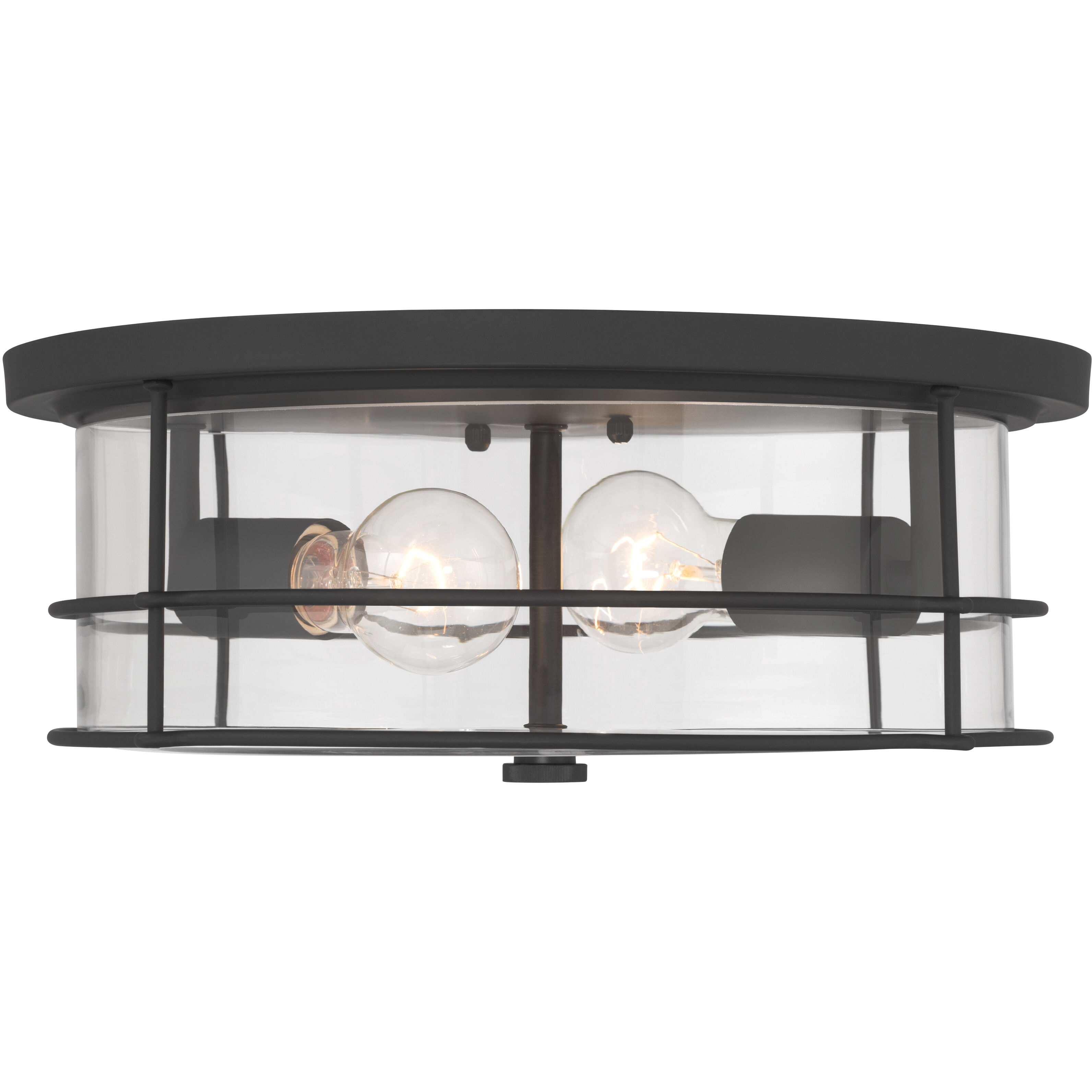 Lorenth 2 Light 15 inch Dark Matte Black Flush Mount Ceiling Light