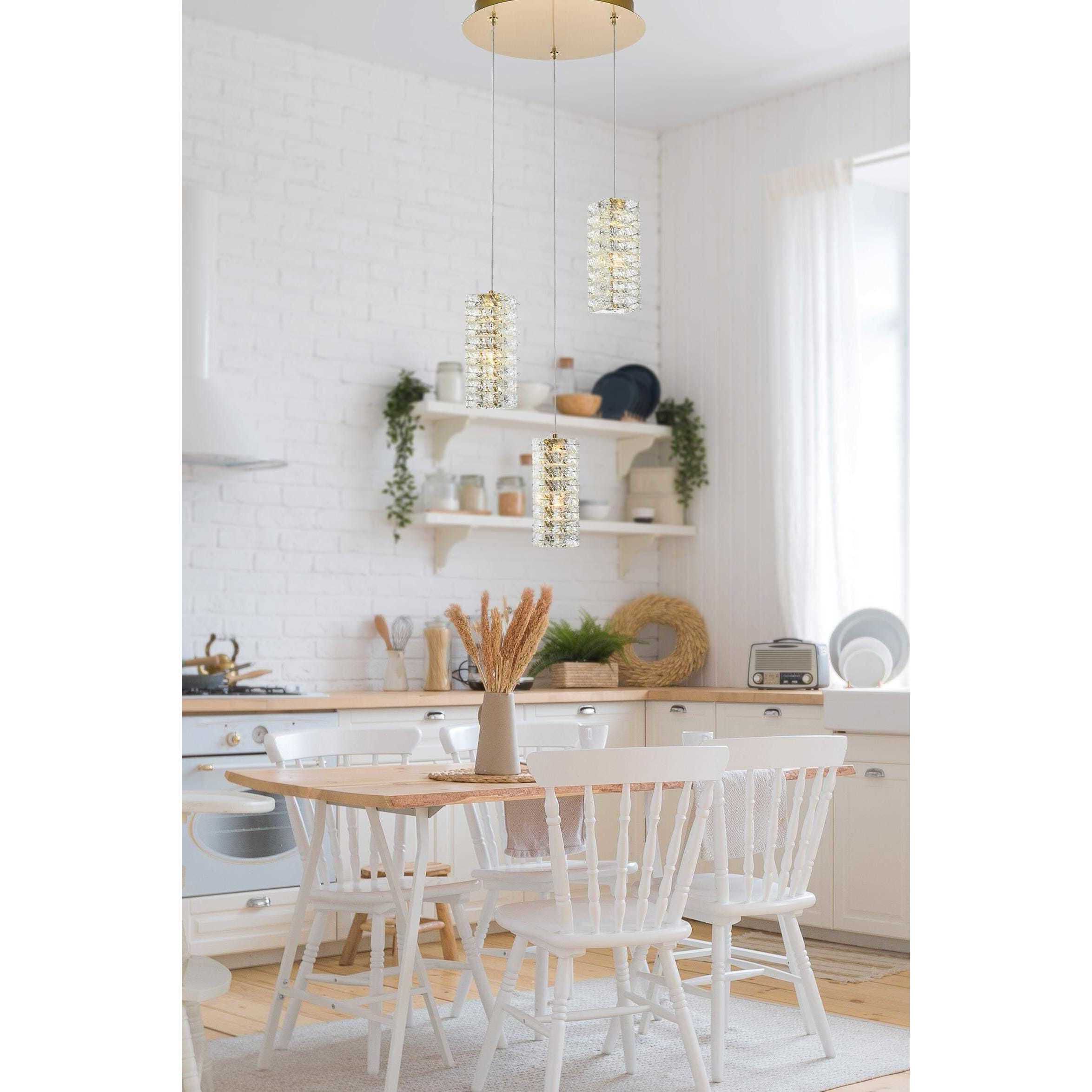 Aston 3 Light 16 inch Satin Gold Pendant Ceiling Light