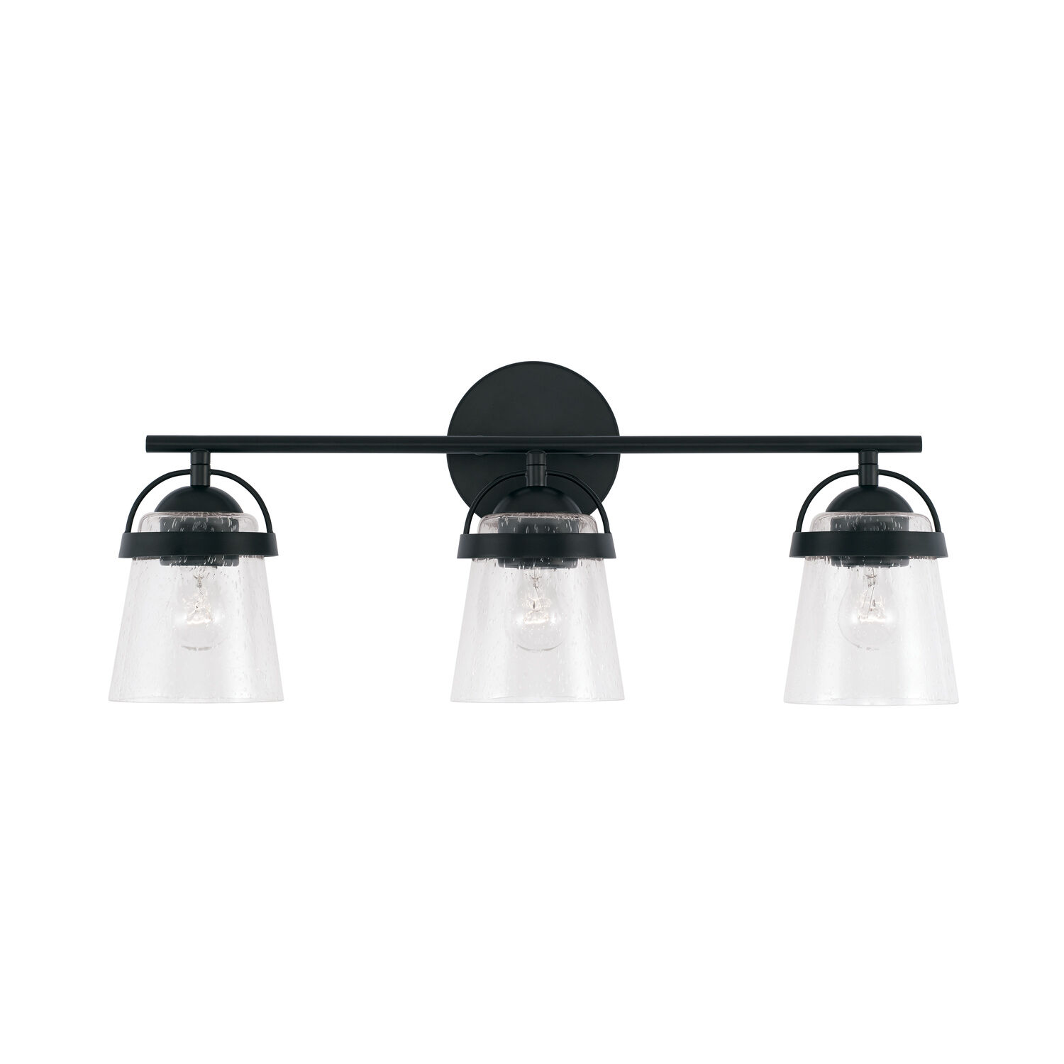 Madison 3 Light 23 inch Matte Black Vanity Light Wall Light