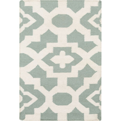 Market Place 36 X 24 inch Teal, Cream Rug