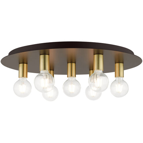 Hillview 7 Light 24 inch Bronze Flush Mount Ceiling Light