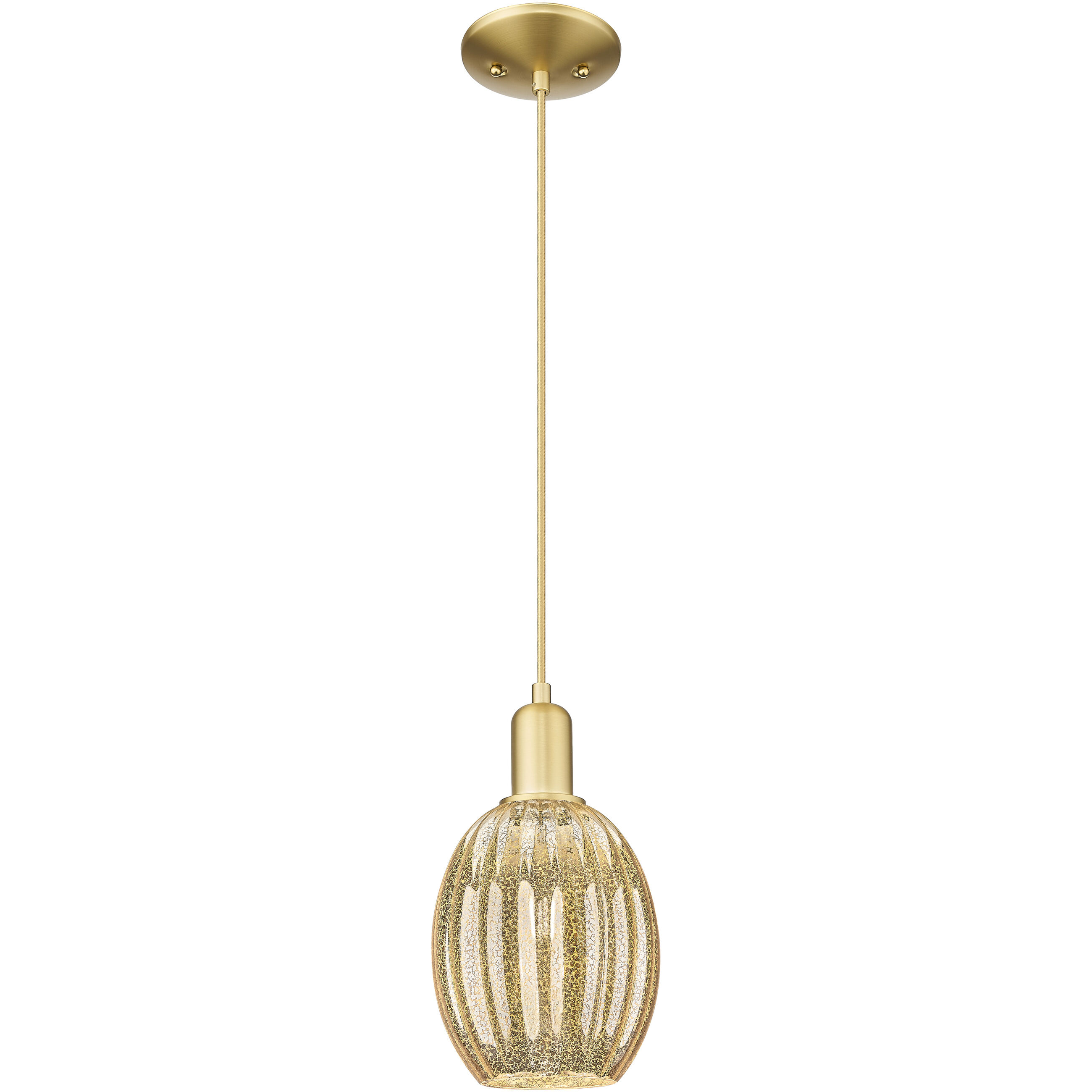 Preston 1 Light 6.25 inch Satin Gold Mini Pendant Ceiling Light in Mercury Glass