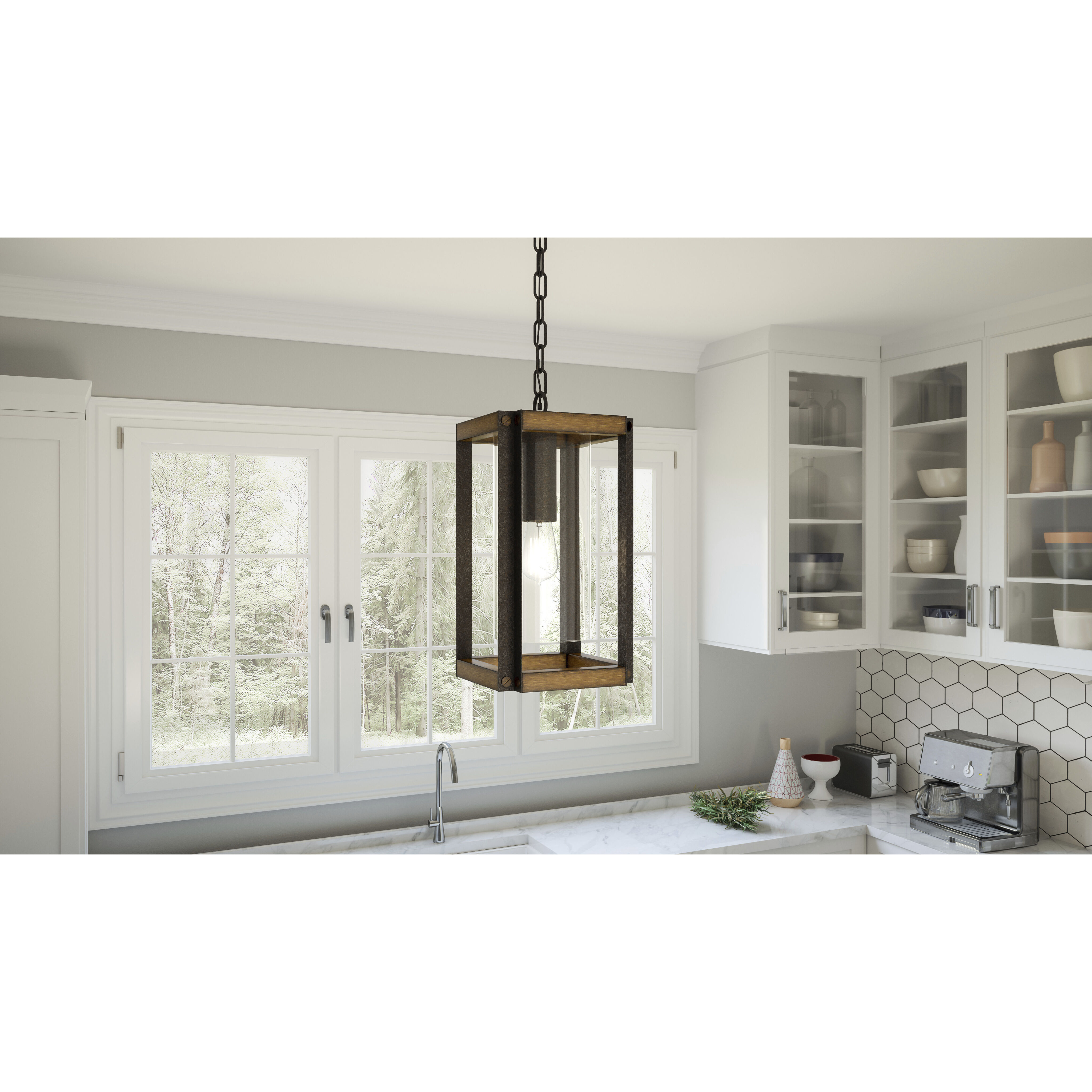Marion Square 1 Light 8.25 inch Rustic Black Mini Pendant Ceiling Light, Small