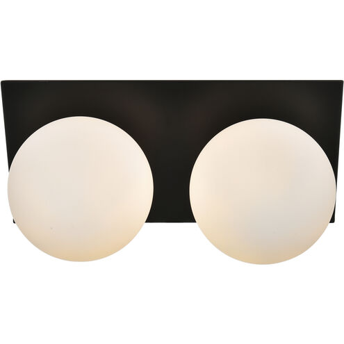 Jillian 2 Light 14 inch Black Bath Sconce Wall Light