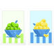 Fruit Bowls Blue and Multi and Orange and Green Framed Art, Propac