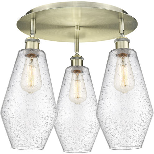 Cindyrella 3 Light 18.75 inch Antique Brass Flush Mount Ceiling Light in Seedy