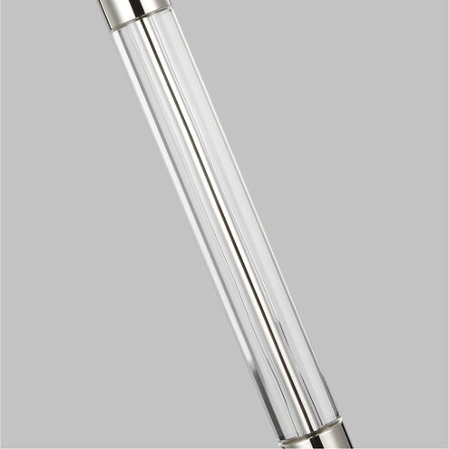 Robert 28 inch 9.50 watt Polished Nickel / Clear Acrylic Buffet Lamp Portable Light
