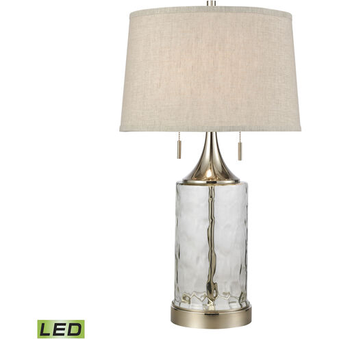 Tribeca 27 inch 9 watt Clear with Polished Nickel Table Lamp Portable Light