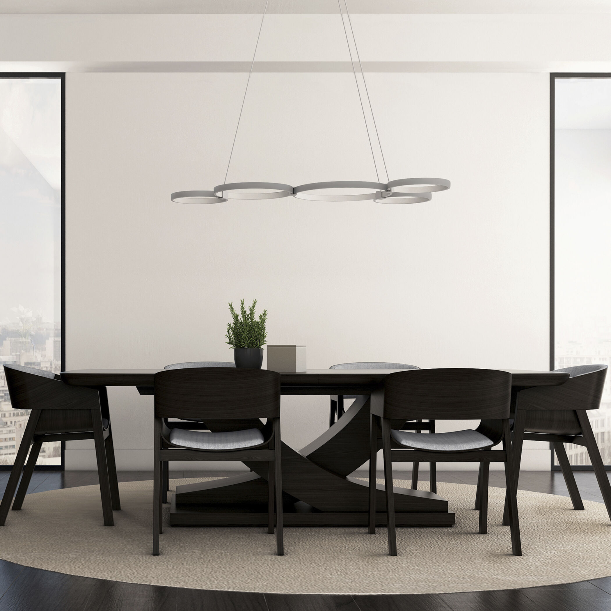 Capella 31.5 inch Silver Chandelier Ceiling Light