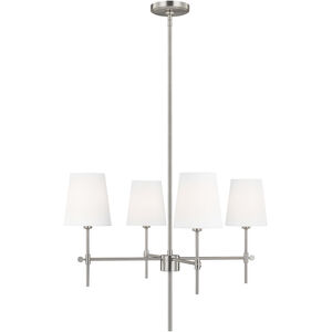 TOB by Thomas O'Brien Baker 4 Light 26 inch Brushed Nickel Chandelier Ceiling Light