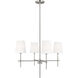 TOB by Thomas O'Brien Baker 4 Light 26 inch Brushed Nickel Chandelier Ceiling Light