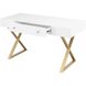 Guilford 54 X 25.5 inch White with Satin Brass Desk