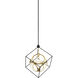 Monza LED 24.38 inch Black and Antique Brass Chandelier Ceiling Light