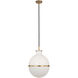 Thomas O'Brien Maxey LED 13.5 inch Hand-Rubbed Antique Brass Globe Pendant Ceiling Light
